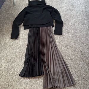 All Saints slip dress with black sweater.